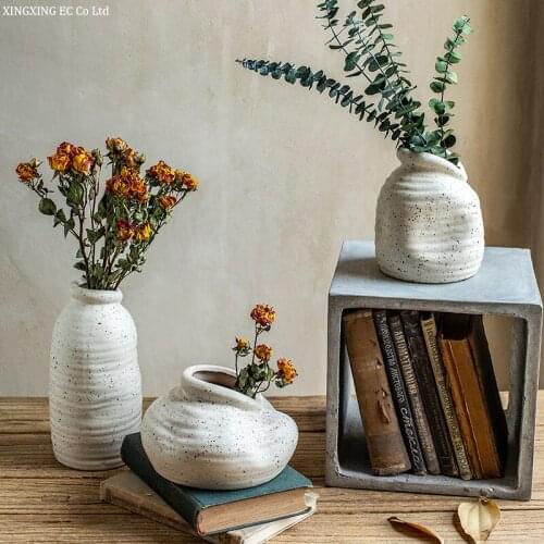 Ceramic Vase Nordic Creative Dried Flowers Flower Arrangement Accessories Living Room TV Cabinet Home Decoration Ornaments