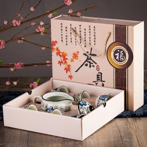 Creative Tea Set Japanese Hand-painted Underglaze Ceramics Wedding Gifts and Festival Events Kung Fu Tea Set Chinese Tea Set