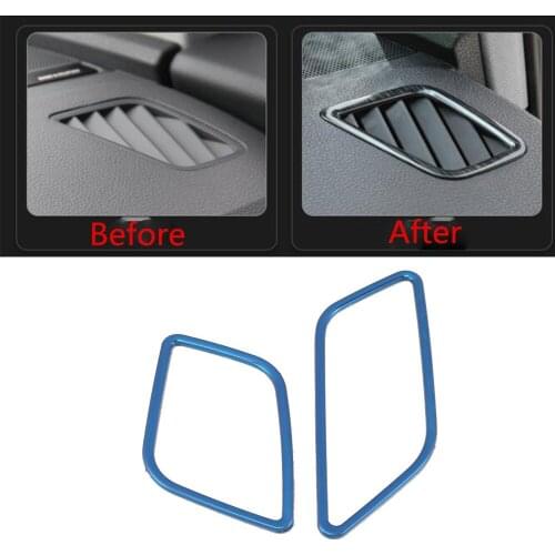 For Audi Q5 Q5L 2018 2019 2020 2021 Stainless Steel 2pcs Front Air Vent Dashboard Outlet Cover Trim Frame Interior Accessories
