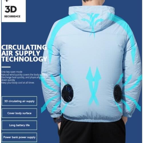 Summer Cooling Fan Jacket USB Power Supply Hiking Vest Cycling Runing Air Conditioning Clothes Outdoor Windbreaker Chaquetas