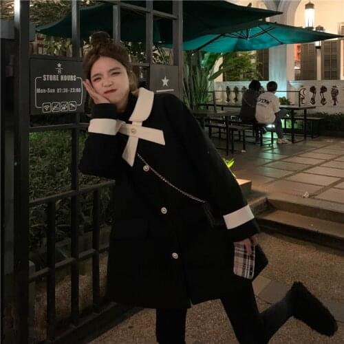 LIEZHAMO Womens Black Coats