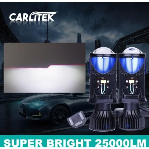 Bi LED Lens Mini Projector Lenses H4 LED 25000LM Car Headlight Bulb Dual Diodes Ice Beam Left Hand Drive for fog lights Carlitek