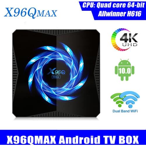 Best IPTV BOX X96Q MAX qhdtv Android 10.0 Smart tv box 4G64GB 32GB BT 5.0 X96 Q box android iptv Set-top boxes ship from france