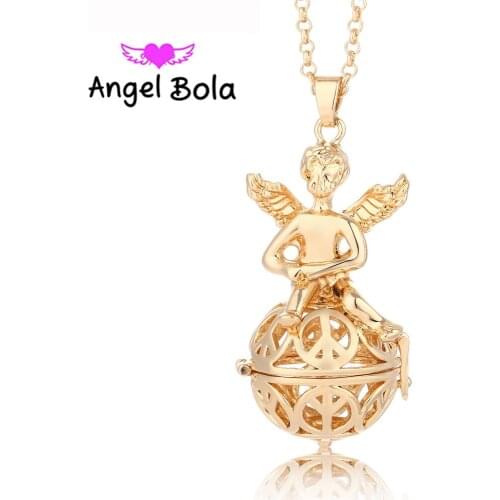 20.5mm Angel Bola Sound Essential Oil Ball in Metal Harmony Cage Pendant DIY Jewelry for Baby and Woman Perfume Pendant L013