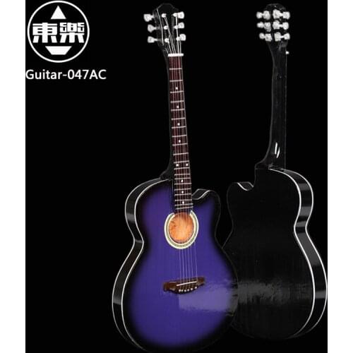 Wooden Handcrafted Miniature Guitar Model guitar-047AC Guitar Display with Case and Stand (Not Actual Guitar! for Display Only!)