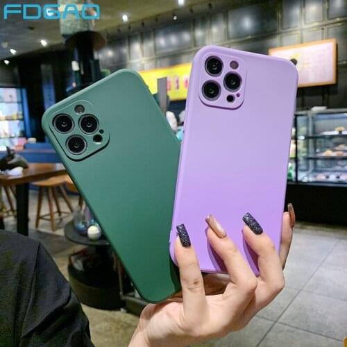 Soft Square Liquid Silicone Case For iPhone 12 11 Pro Max Mini X XR XS MAX 7 8 PLUS SE 2020 Slim Shockproof Full Protector Cover