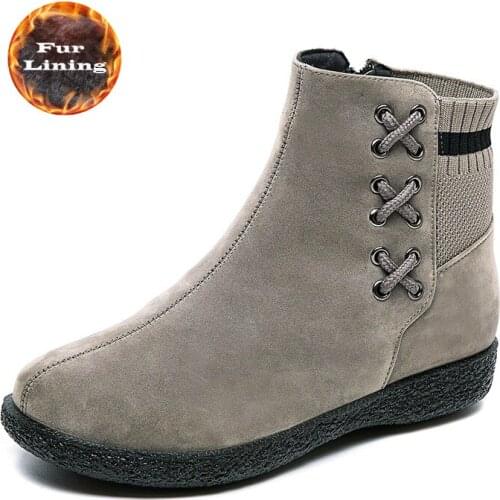 New Winter Boots Women Fashion Boots Woman Platform Cotton Fabric Women Shoes Furry Casual Female Womens Warm Shoes Botas Mujer