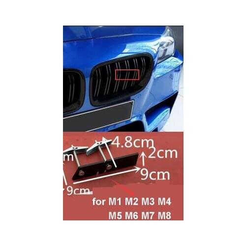 Front Grille Emblem Bracket for M M1 M2 M3 M4 M5 M6 M7 M8 Logo Car Styling M Color Badge Sticker Matte Glossy Black Chrome