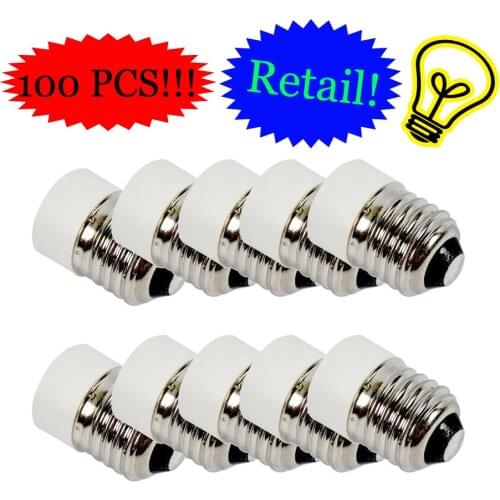 100pcs E27 Male Plug to E14 Female Socket Base Adapter Conversion Holder Converter LED Light Lamp Bulb Converter Led Bulb Base