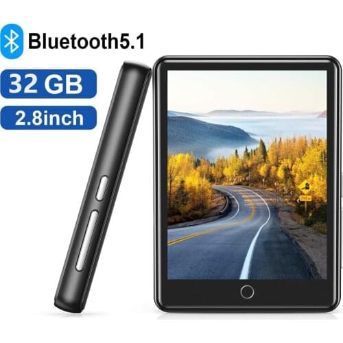 MP3 Player 32GB with Bluetooth 5.1, 2.8'' Touch Screen with Speaker, FM Radio, HiFi Lossless Music Player Expandable Up to 128GB