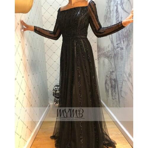 Stunning Dubai Gold Couture Design Evening Formal Dresses Off Shoulder Hand Beading Aline Flowy Prom Party Gowns With Sleeves