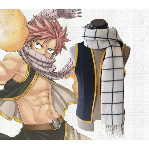 Anime Fairy Tail Cosplay Scarf Natsu Dragneel Scarves Cosplay Accessory 160cm Length Double Fabric High Quality Warm Scarf