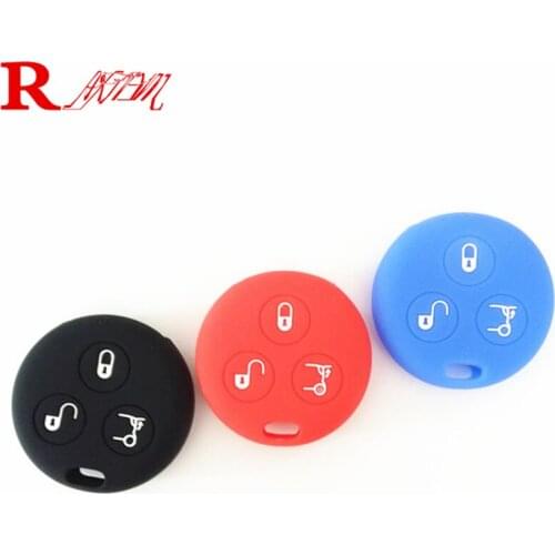 Silicone car key cover case for Benz Smart City Fortwo Roadster 3button remote key