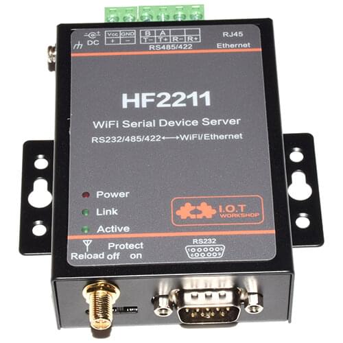 HF2211 Support Modbus TCP protocol WiFi Searial Device Server RS232/RS422/RS485 to Ethernet
