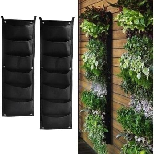 Vertical Hanging Garden Planter Flower Pots Layout Waterproof Wall Mount Hanging Flowerpot Bag Indoor Outdoor Use