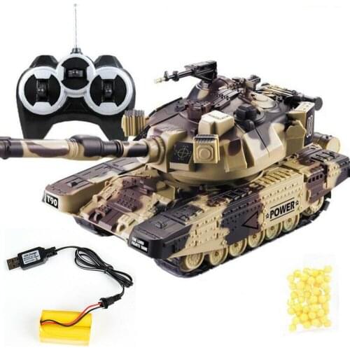 1:32 Military War RC Battle Tank with 3 batteries Remote Control Car with Shoot Bullets Model Electronic Boy Toys Birthday Gift
