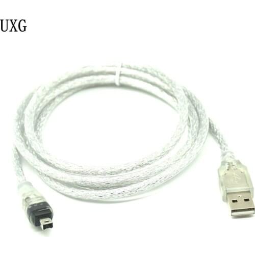 1.5M High Speed USB 2.0 Male to 4 Pin IEEE 1394 Cable Lead Extension Adapter Converter For MINI DV HDV Camcorder to Edit PC