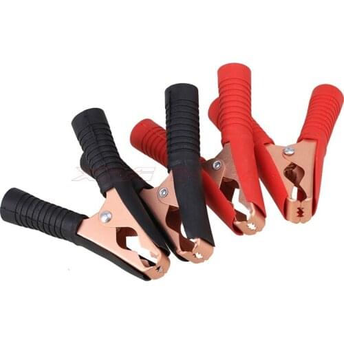 2 Pair 100A Closed alligator clip Battery Alligator Test Clip Car Battery Alligator Clamp Alligator Clamp Black and red