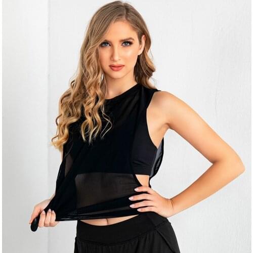 Ladies Yoga Wear 2021 Summer Pure Color Sleeveless T-shirt Outdoor Running Dance Sports Quick-drying Vest Cycling Fitness Wear