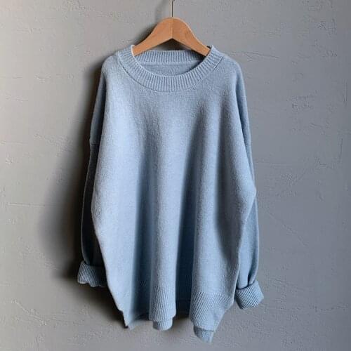 2021 Spring O Neck Knit Pullovers Sweater Women Autumn Winter Loose Solid Women Jumpers Chic Soft Knitwear Sweater