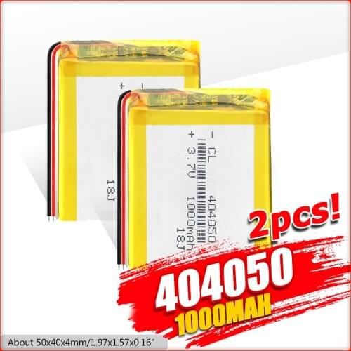 1/2/4 Pcs Rechargeable Li-ion Polymer Lithiumion Battery 3.7V 404050 Lipo Battery Headset Speaker GPS Bateria Replace