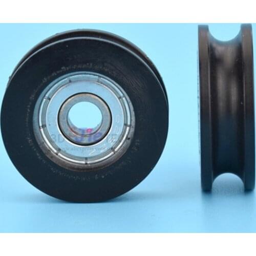 1pcs 6*30*10mm M6*30*10mm U grooved wheel POM concave wheel, shower room / furniture roller , rubber sheave pulley black/white