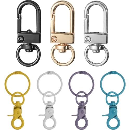 1PC Metal Split Ring Keychain Hooks Bags Buckle Lobster Clasps Collar Buckle Jewelry Making Hardware Bag Part Accessories