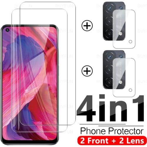 4in1 Tempered Glass Case For Oppo A74 A94 A54 4G 5G Protective Glass For oppo a53 a93 a52 a72 a73 5g Camera Lens Protective Film