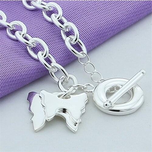 NEW 925 Silver Delicate Butterfly TO-clasp Bracelet For Women Wedding Engagement Birthday Anniversary Fashion Jewelry
