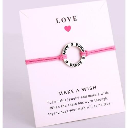 Dance Dancer Charm Bracelets Pink Rope Chain Jewelry Women Men Boy Girl Unisex Friendship Drop Shipping