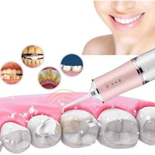 Oral Irrigator USB Rechargeable Water Flosser Portable Dental Water Jet 300ML Water Tank Waterproof Teeth Cleaner with 4 Nozzles