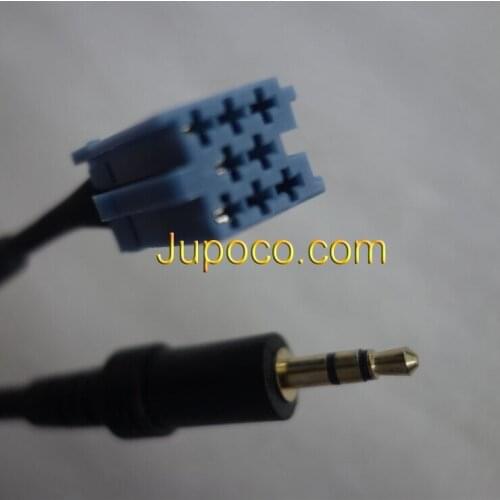 Free Shipping Aux Cable Mini 8 Pin to 3.5mm Auxiliary Input Adapter Mp3 Interface Adapter ATE For Renault Models