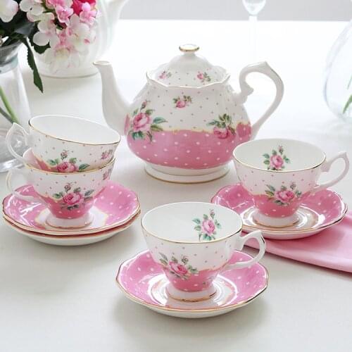 Bone china European ceramic coffee set tea set British afternoon coffee cup and saucer retro
