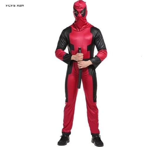 Halloween Deadpool costumes for Men Warrior ninja Cosplays Christmas Carnival Purim Stage play Masquerade Nightclub Party dress