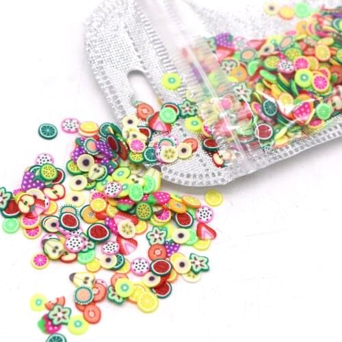 1000pcs Nail Art Fruit Slices Decorations 3D Fimo Cartoon DIY Manicure Accessoires Soft Pottery Polymer Clay Nail Beauty Tool