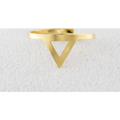 Minimalist Triangle Midi Rings For Women Bague Homme Rose Gold Color Stainless Steel Geometric Adjustable Ring Fashion Jewelry