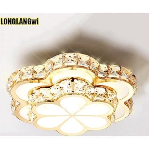 Fashion flowers LED Ceiling Lights new Corridor lights Gold K9 crystal Ceiling High-power led lustre aisle balcony lighting