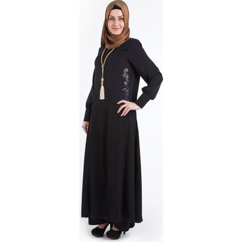Muslim Fashion Abaya Front Zipper Dubai Silky Soft Ladies Stony Turkey Luxury Ferace Arab High Quality Elegant Women 009