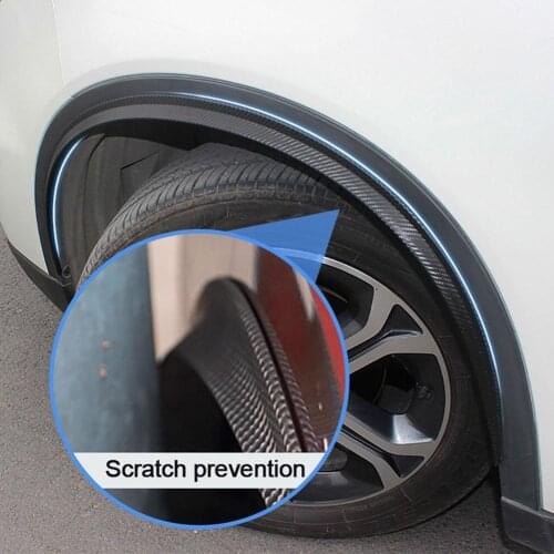2Pcs 42cm Carbon Fiber Car Fender Flares Arch Wheel Eyebrow Decoration Strips