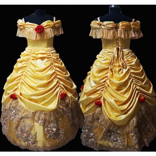 2020 New gold victorian Halloween Cosplay dress Colonial Georgian Renaissance Gothic Historical dress D-500