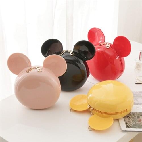 Disney new silicone jelly handbags Korean fashion cartoon cute big ears Mickey parent-child shoulder bag messenger small bag