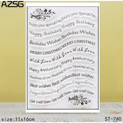 AZSG Happy Day greetings Clear Stamps/Seals For scrapbooking DIY Card Making/Album Silicone Decoration crafts11*16cm