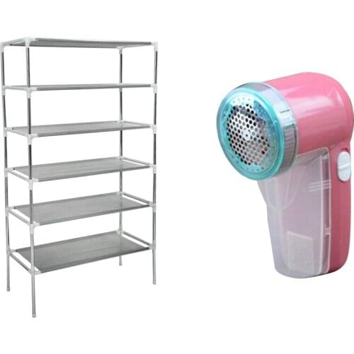 6 Layers Removable Door Shoe Storage Cabinet Shelf & Electric Clothes Hair Removal Pills Hair Removal Agent Sweater