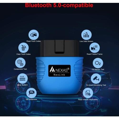 NEXAS NexLink OBD2 Scannner Engine Code Reader Bluetooth 5.0 OBD2 Automnotive Scanner IOS Android Windows Car Scan Tool