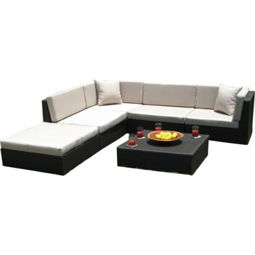 Outdoor Wicker PE Resin 6 Piece Patio Deep Seating Section