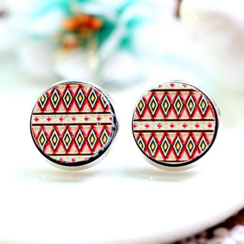Unique 3D Geometry Embossed 16mm Round Coloured Drawing pattern Laser Cut wood Cabochon DIY for Rings, Earring,Brooch,Necklace