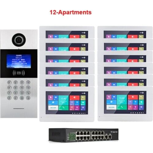 Building TCP/IP digital video intercom doorbell touch screen residential intelligent electronic video door phone system 1V12