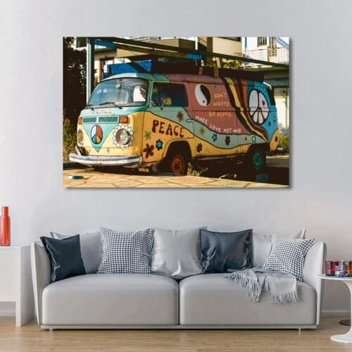 Vintage Car Old Vehicle Graffiti Wall Art Picture Posters and Prints Modern Canvas Paintings for Living Room Decor