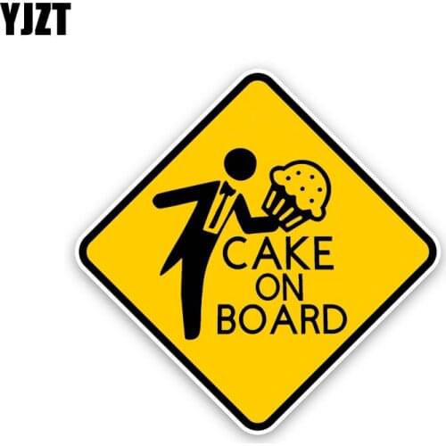 YJZT 14.7CM*14.7CM CAKE ON BOARD PVC Decal Funny Car Sticker 12-40402