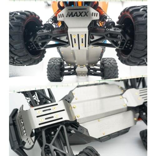 Stainless Steel Chassis Armor Skid Plate for 1/10 TRAXXAS MAXX Truck